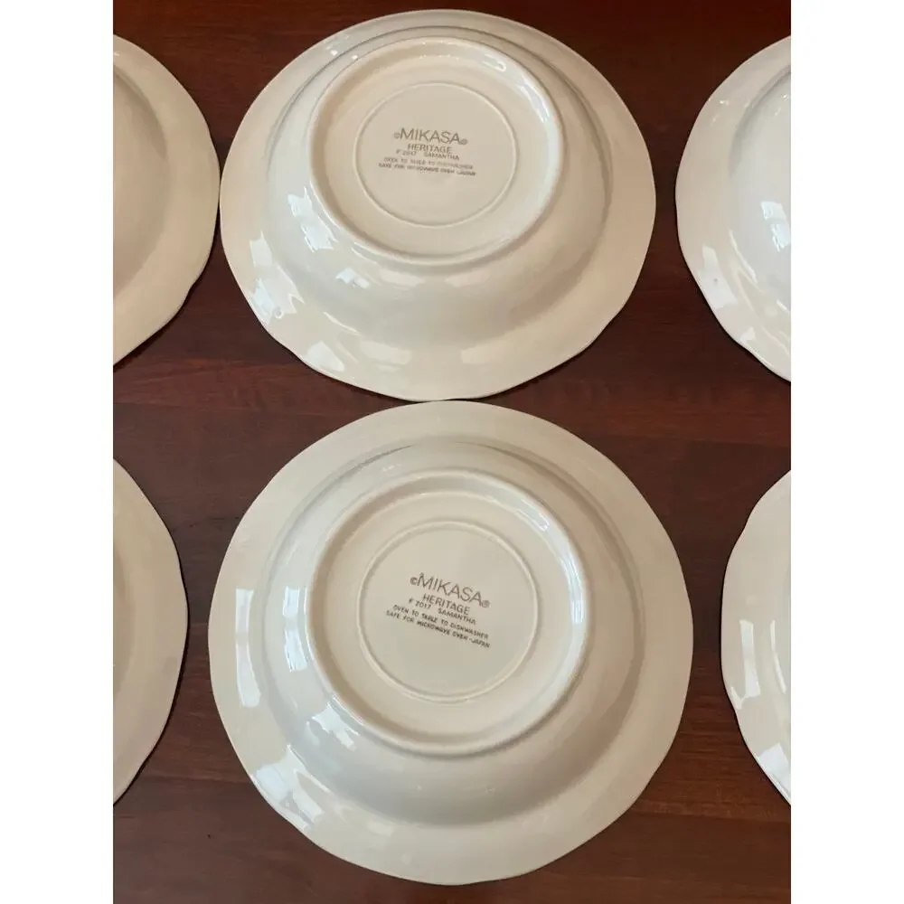 Mikasa Heritage Samantha F2017 Wildflower Floral Soup Pasta Bowls 8.5” Set of 6
